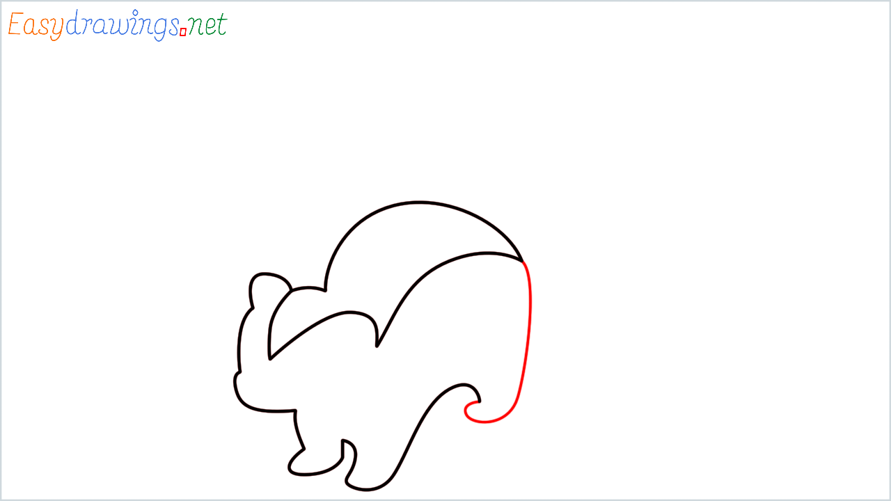 How to draw Skunk Emoji step (5)