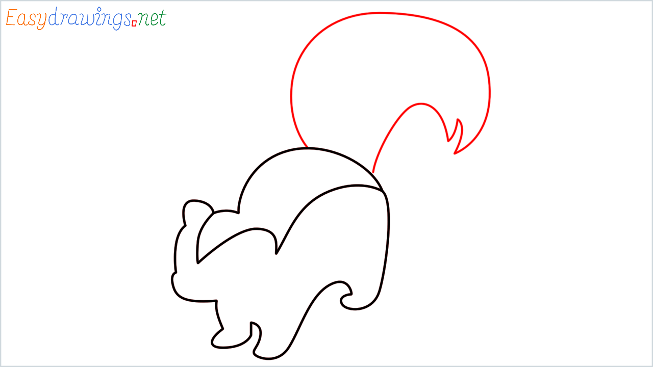 How to draw Skunk Emoji step (6)
