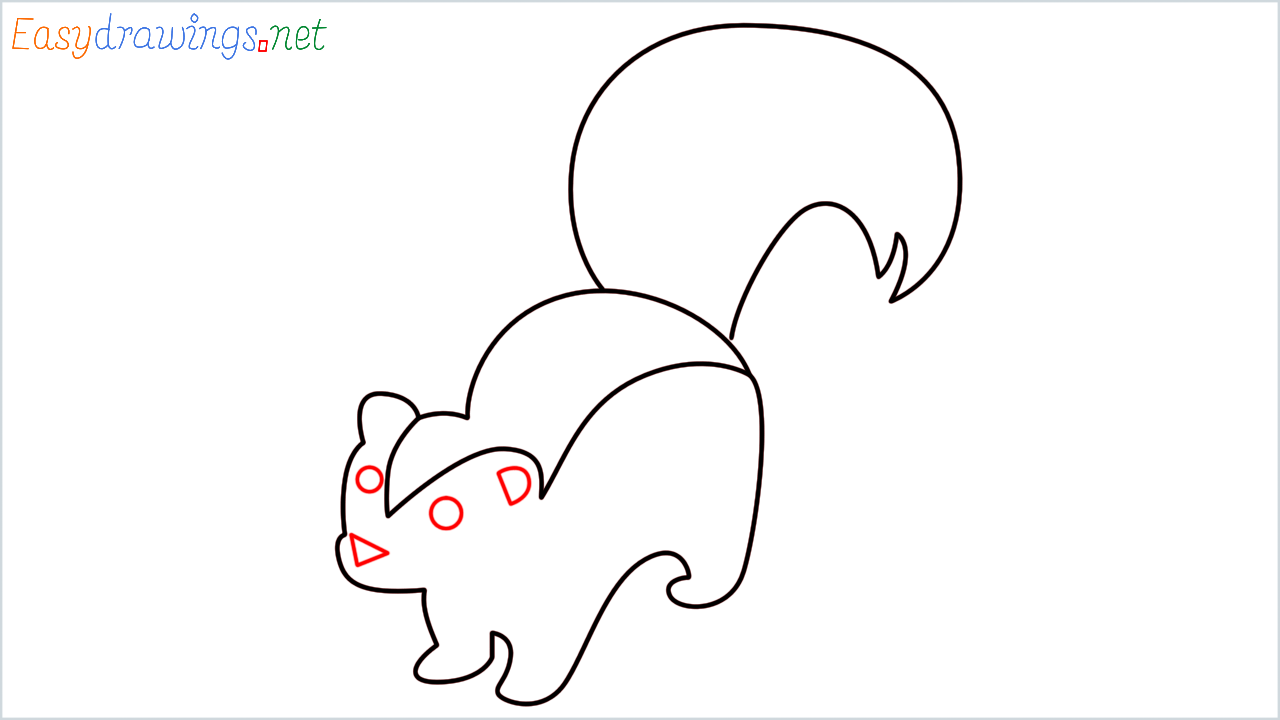 How to draw Skunk Emoji step (7)
