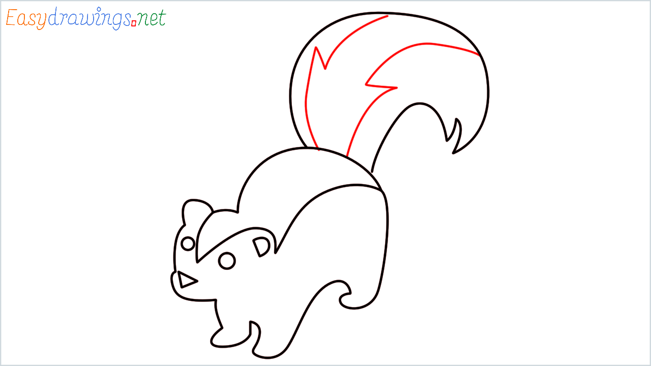 How to draw Skunk Emoji step (8)