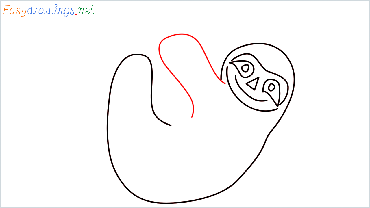 How to draw Sloth Emoji step (5)