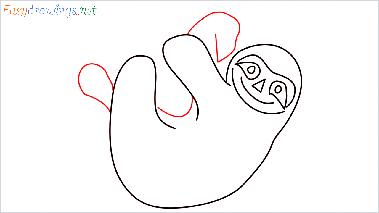 How to draw Sloth Emoji step (6)