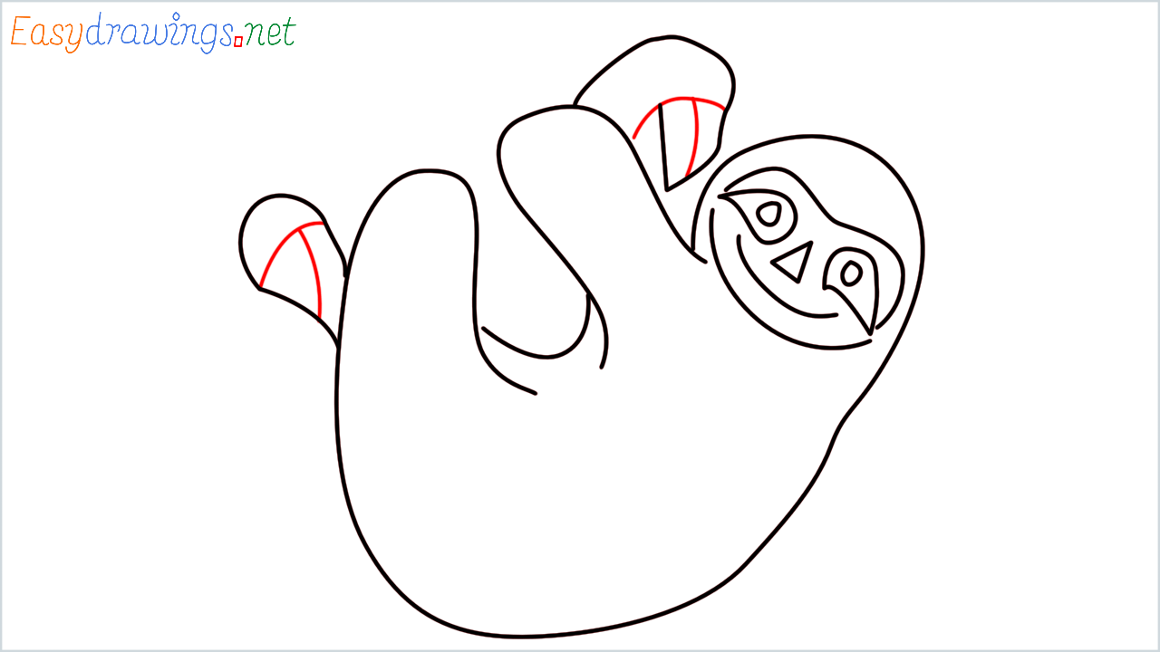 How to draw Sloth Emoji step (7)