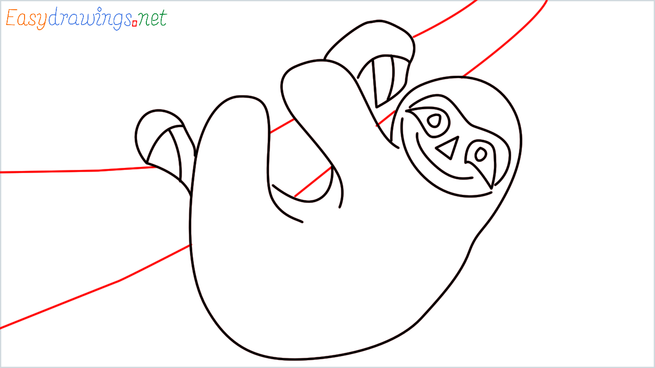 How to draw Sloth Emoji step (8)