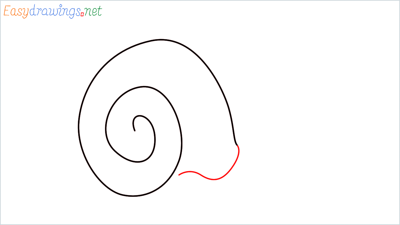 How to draw Snail Emoji step (2)