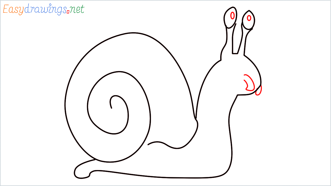 How to draw Snail Emoji step (6)