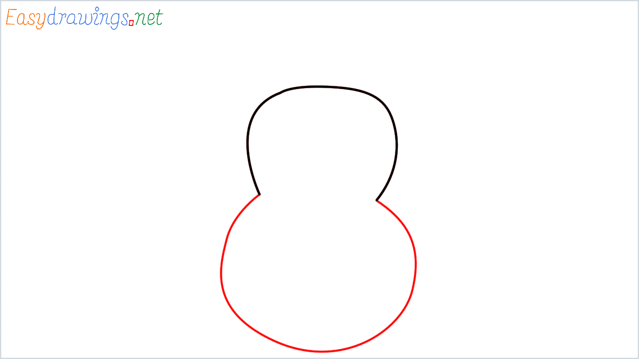 How to draw Snowman Emoji step (2)