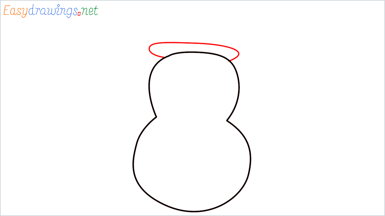 How to draw Snowman Emoji step (3)
