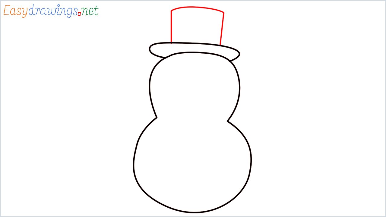 How to draw Snowman Emoji step (4)