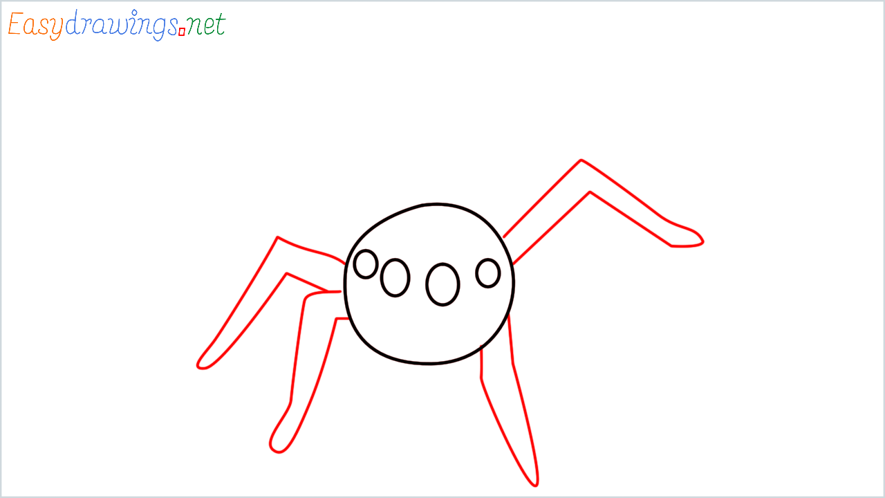How to draw Spider Emoji step (3)