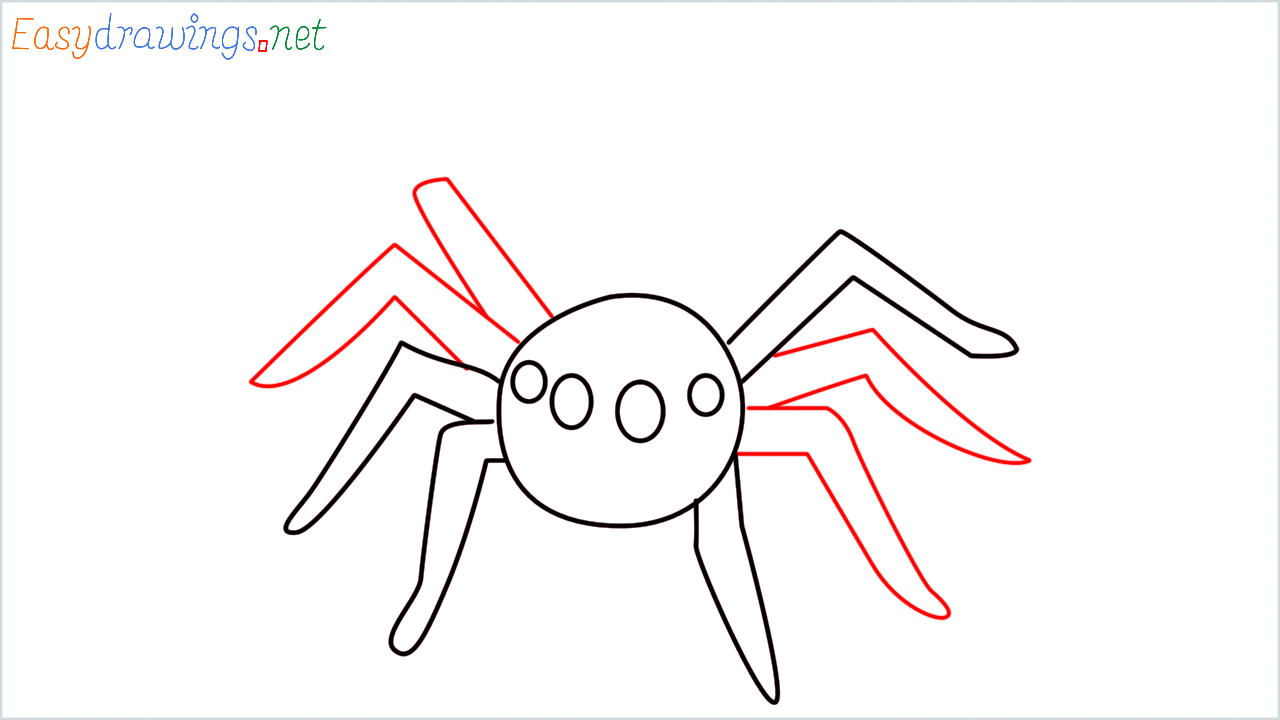 How to draw Spider Emoji step (4)