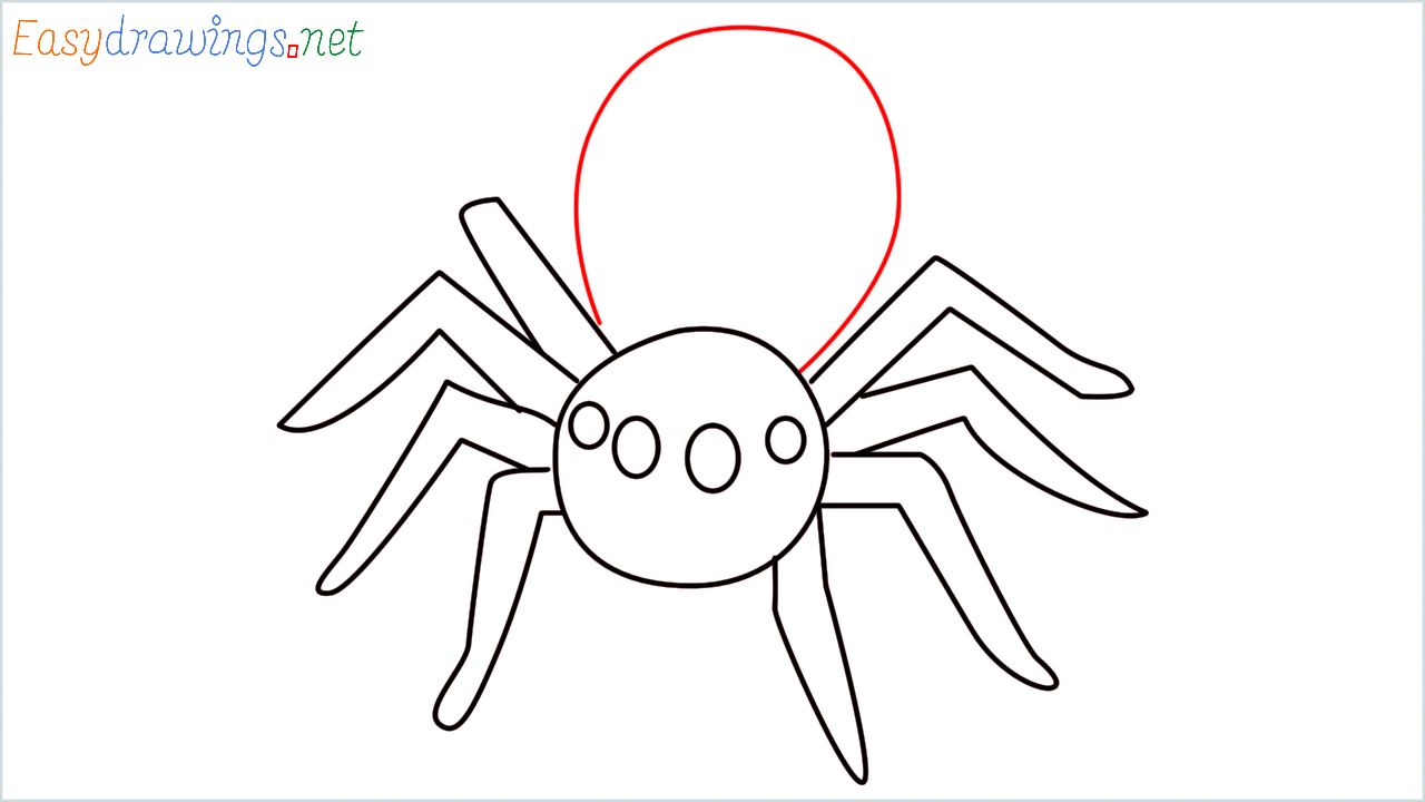 How to draw Spider Emoji step (5)