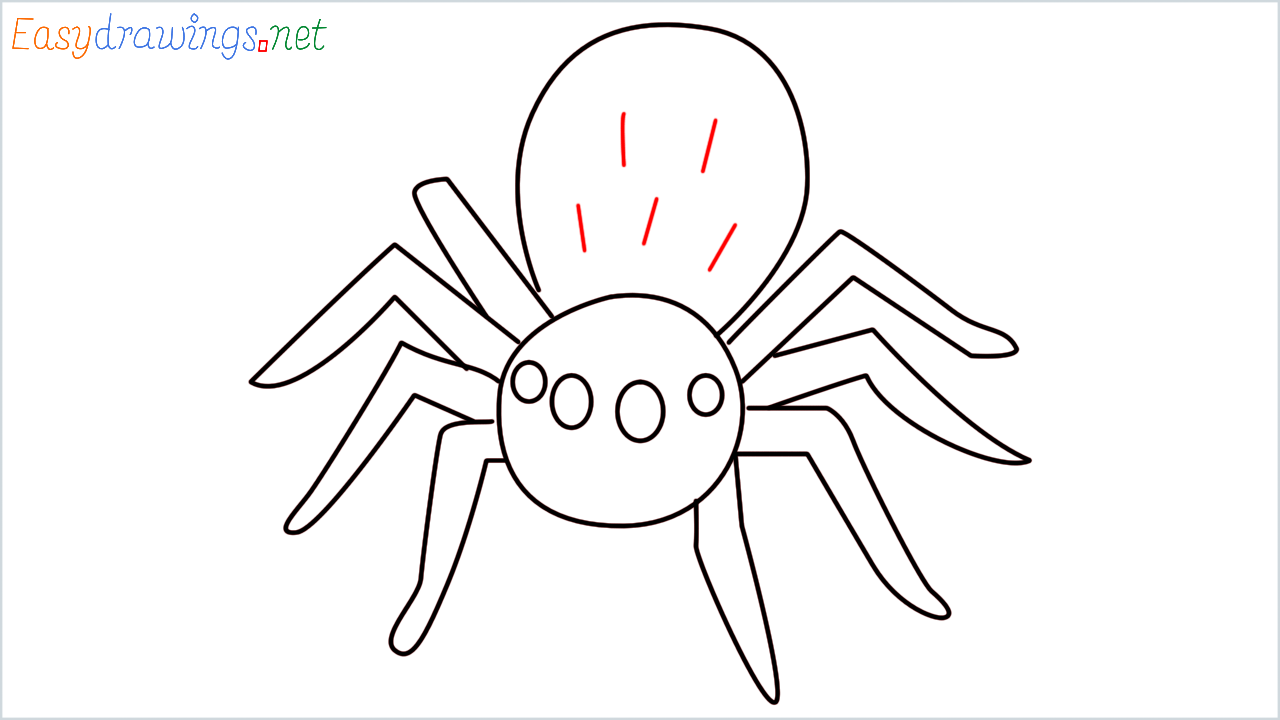 How to draw Spider Emoji step (6)