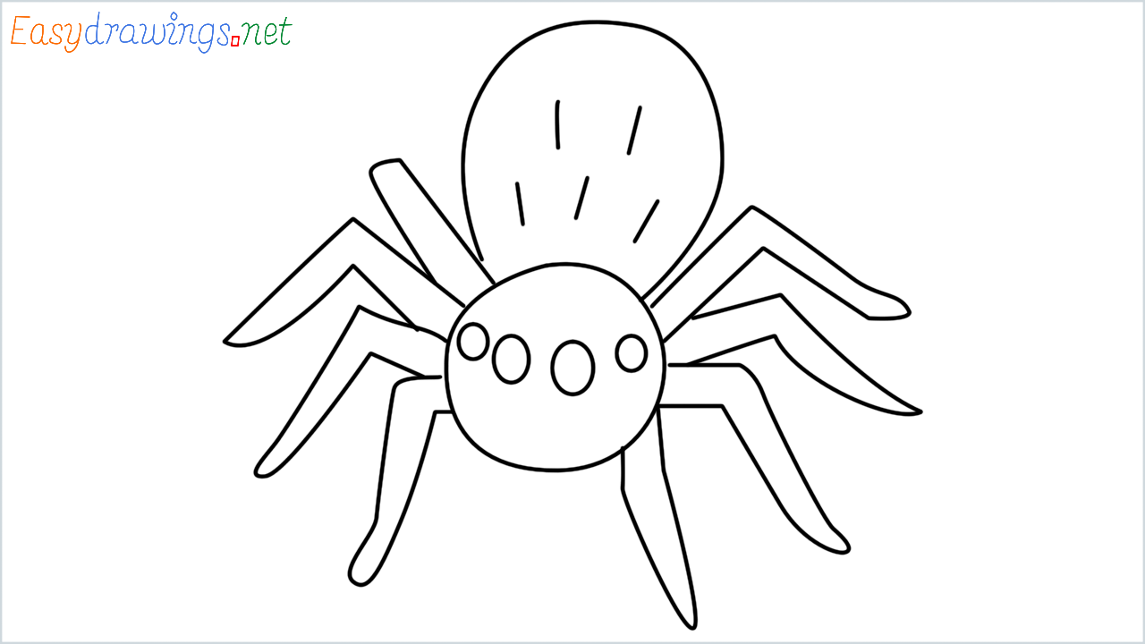 How to draw Spider Emoji step by step for beginners