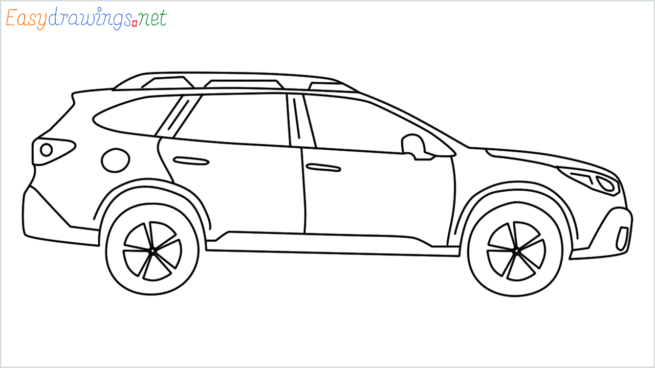 How to draw Subaru Outback step by step for beginners