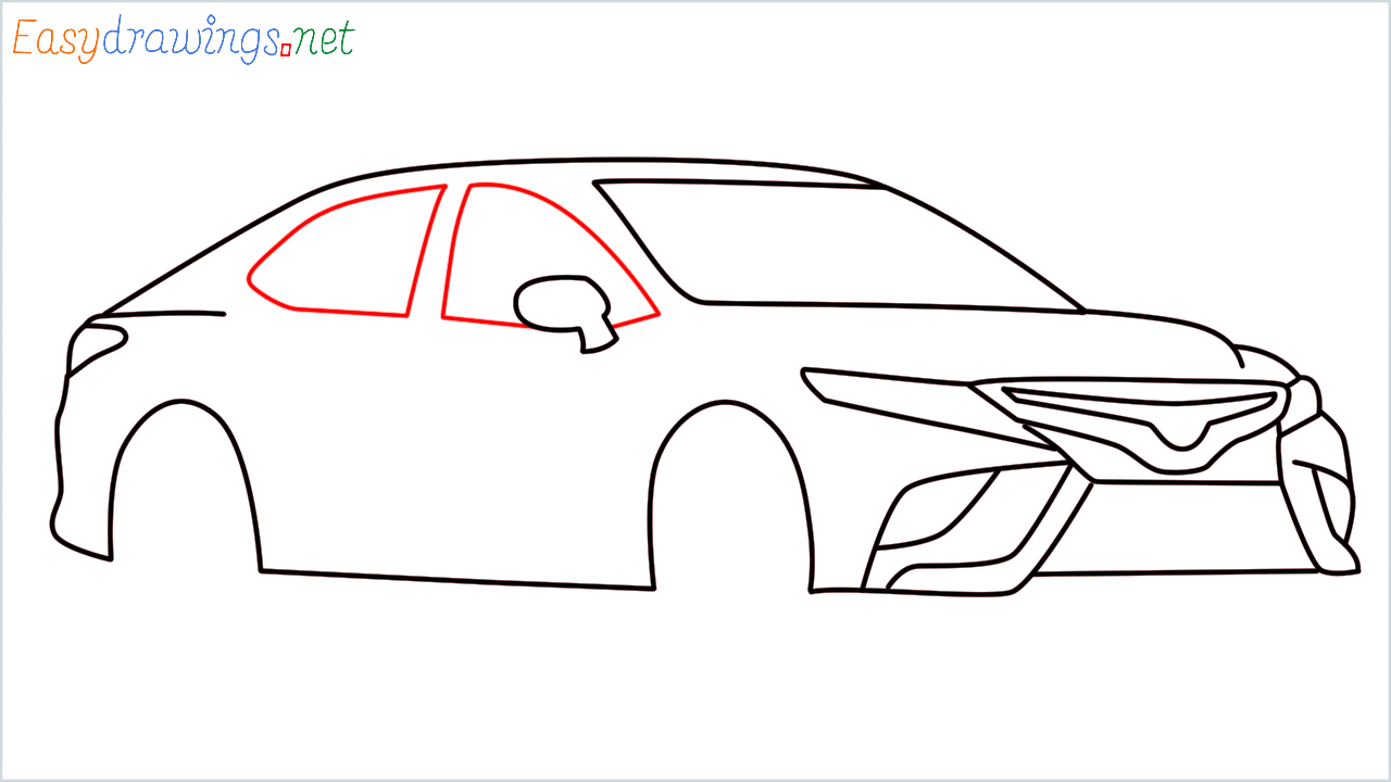 How to draw Toyota Camry step (11)