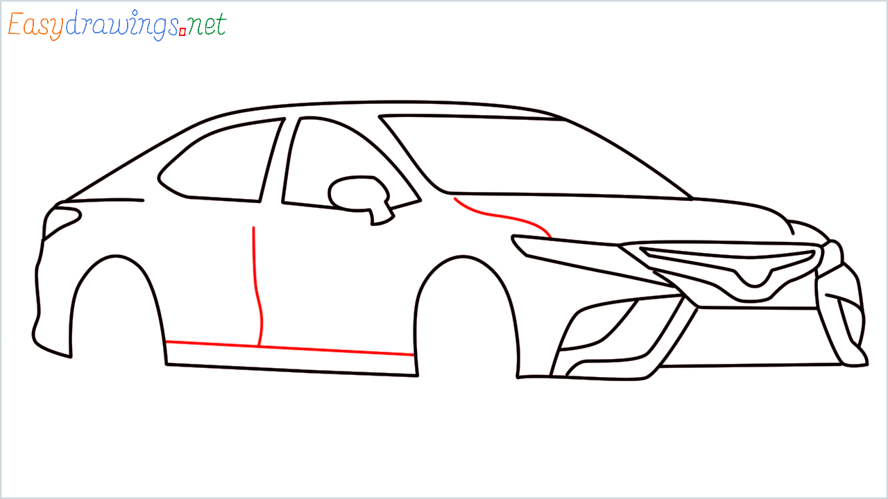 How to draw Toyota Camry step (12)