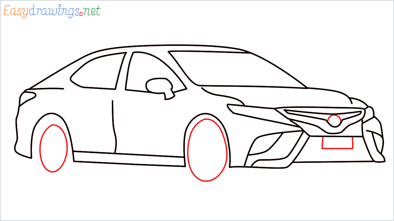 How to draw Toyota Camry step (13)