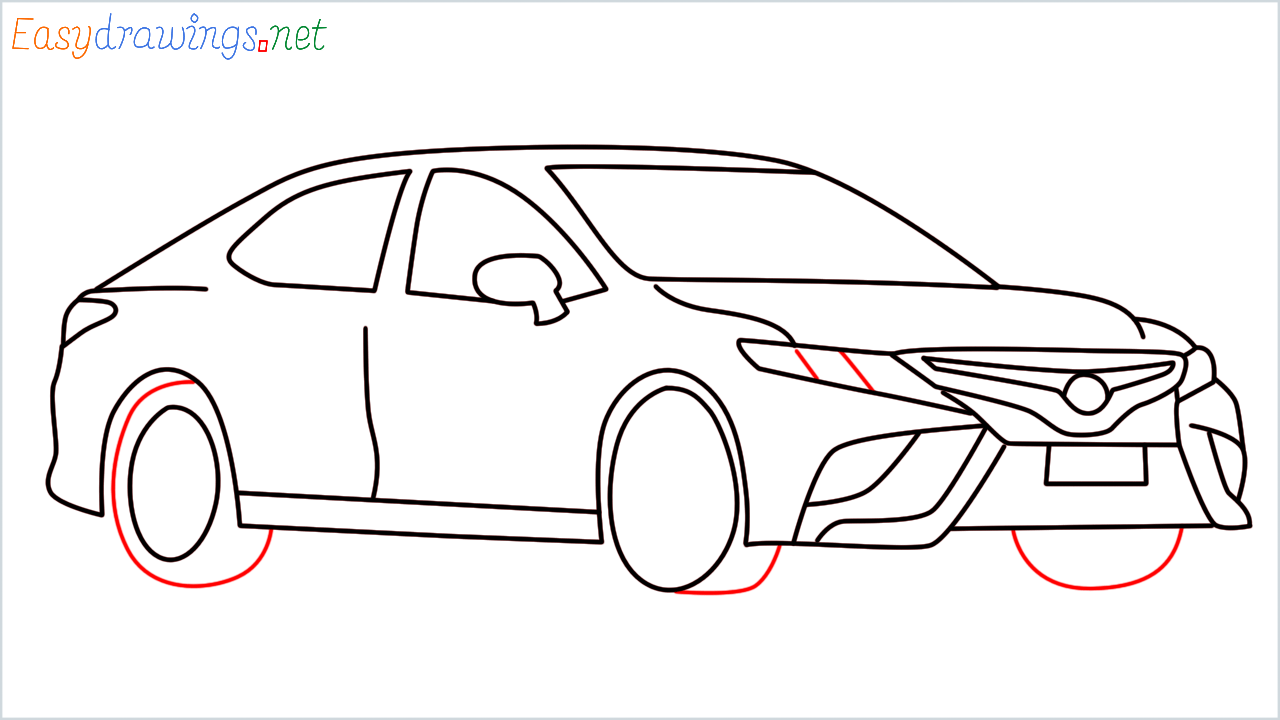 How to draw Toyota Camry step (14)