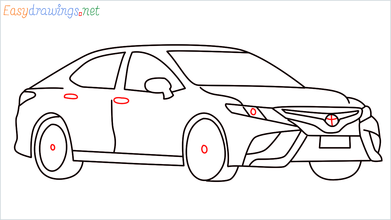 How to draw Toyota Camry step (15)