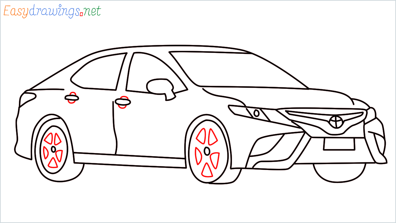How to draw Toyota Camry step (16)