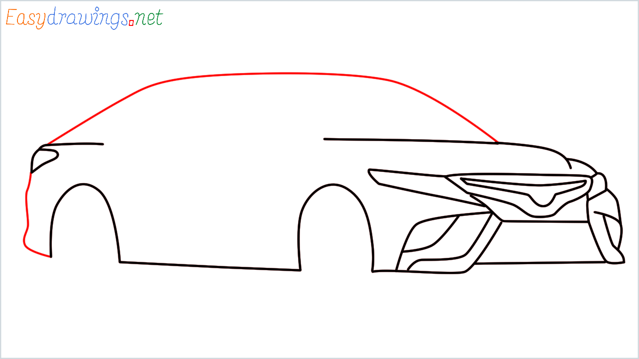 How to draw Toyota Camry step (9)