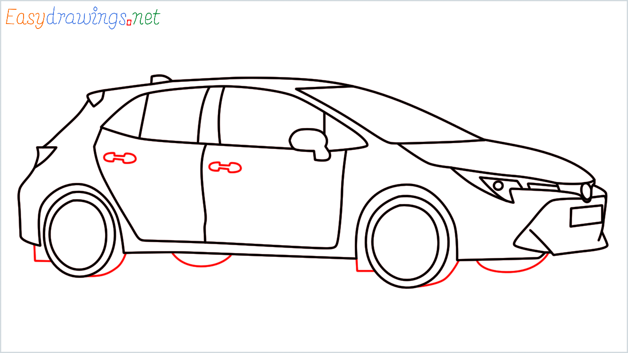 How to draw Toyota Corolla step (12)