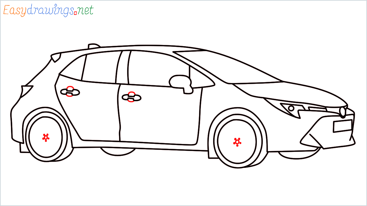 How to draw Toyota Corolla step (13)