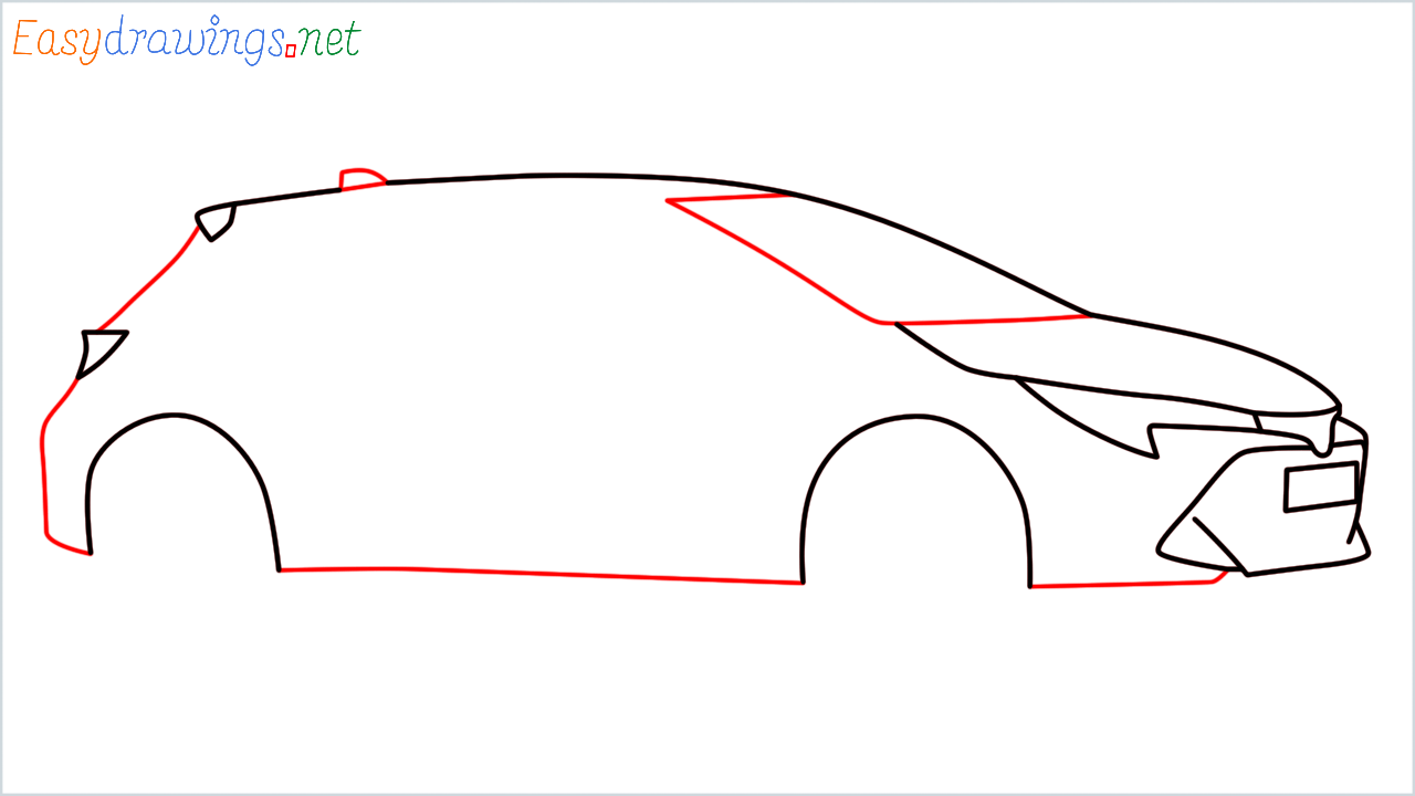 How to draw Toyota Corolla step (6)