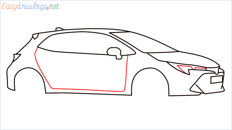 How To Draw Toyota Corolla Step by Step - [14 Easy Phase]