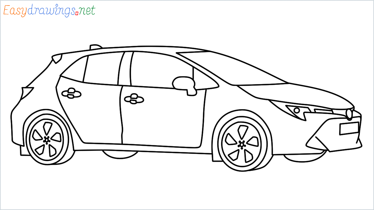 How to draw Toyota Corolla step by step for beginners