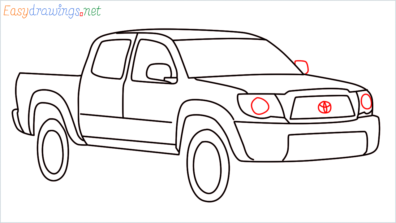 How to draw Toyota Tacoma (13)