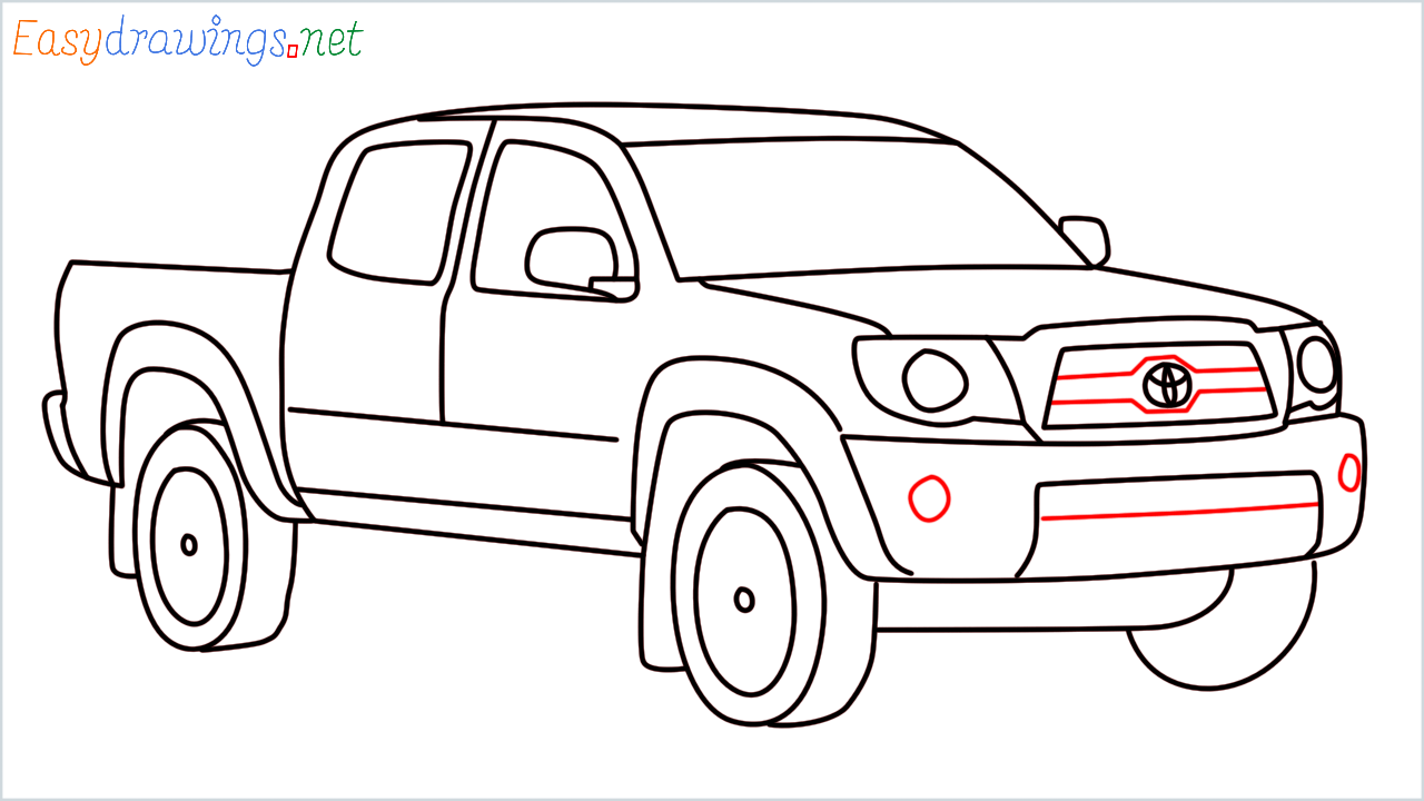 How to draw Toyota Tacoma (16)