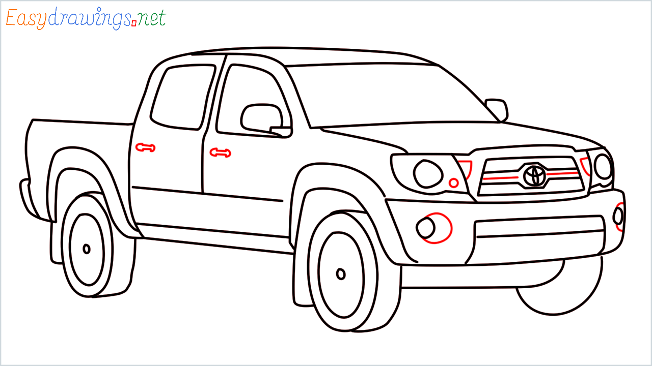 How to draw Toyota Tacoma (17)
