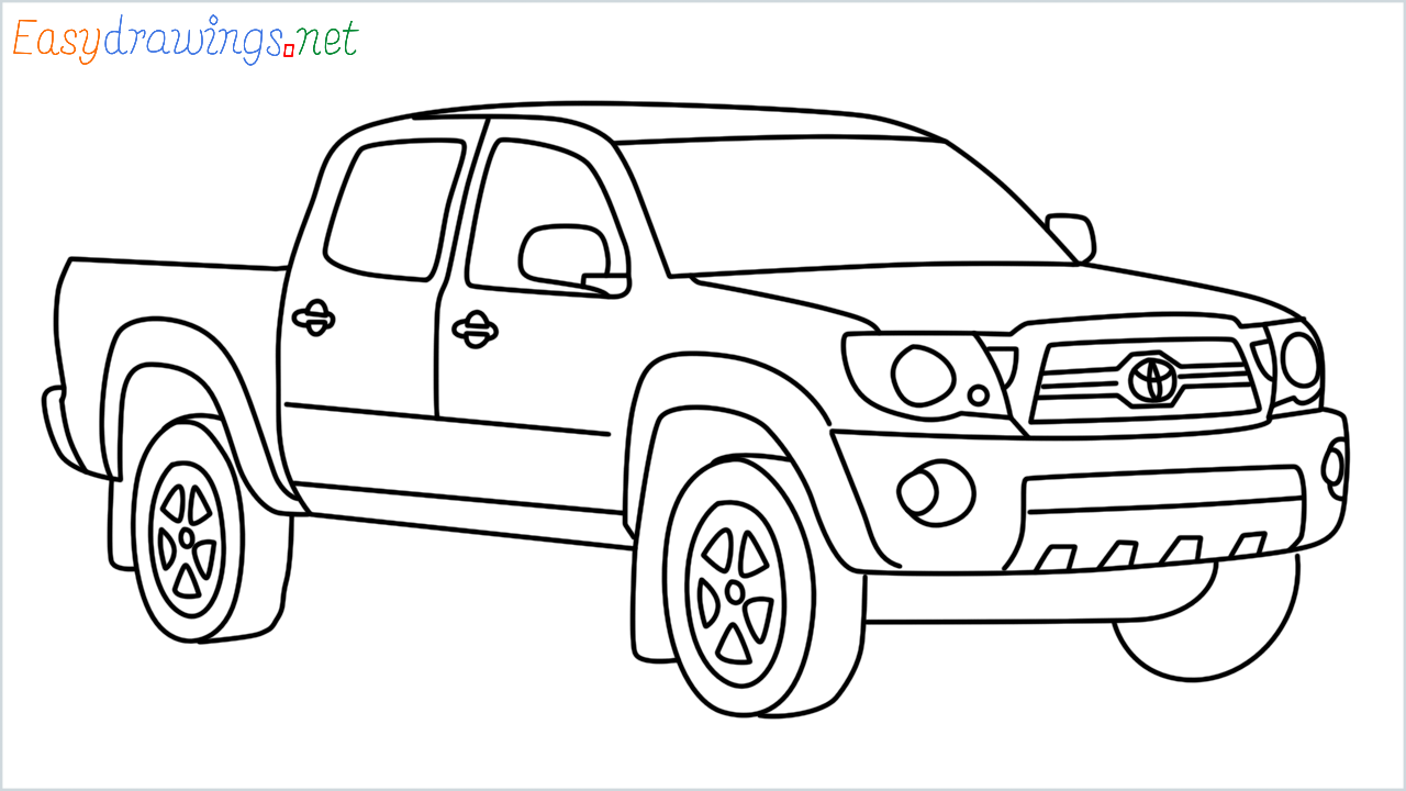 How to draw Toyota Tacoma step by step for beginners