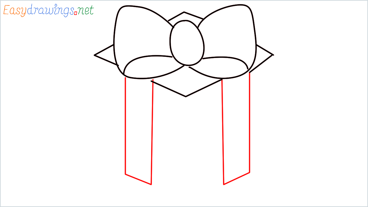 How to draw Wrapped gift Emoji step (5)