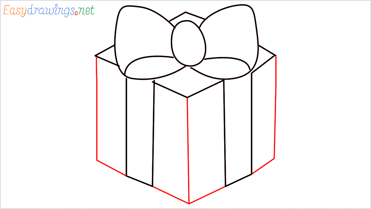 How to draw Wrapped gift Emoji step (6)