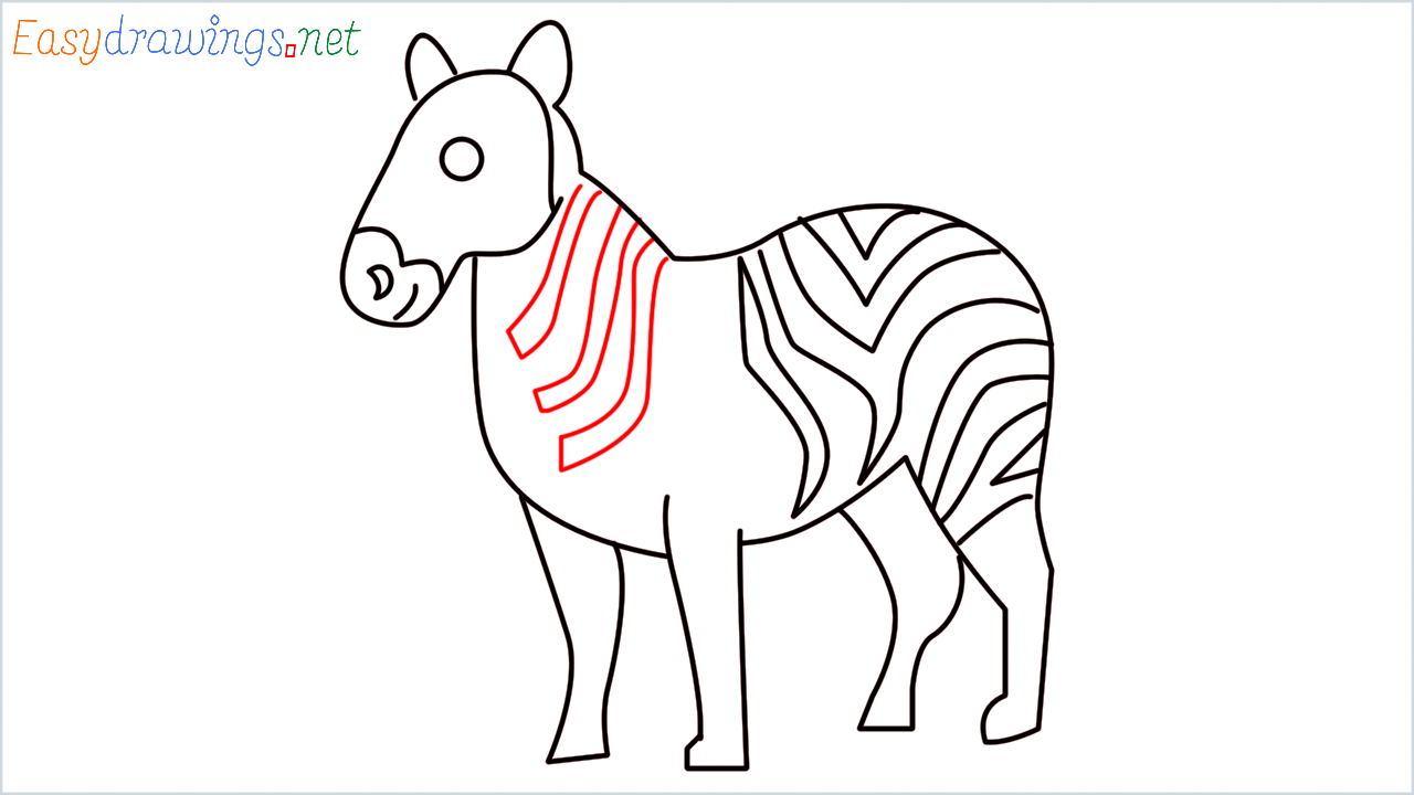 How to draw Zebra Emoji step (10)
