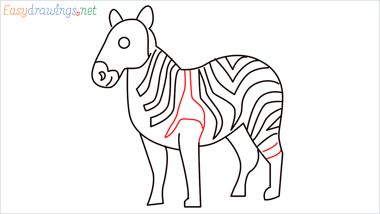 How to draw Zebra Emoji step (11)