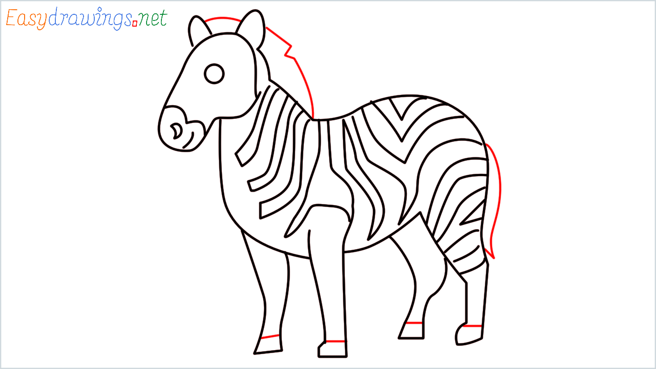How to draw Zebra Emoji step (12)