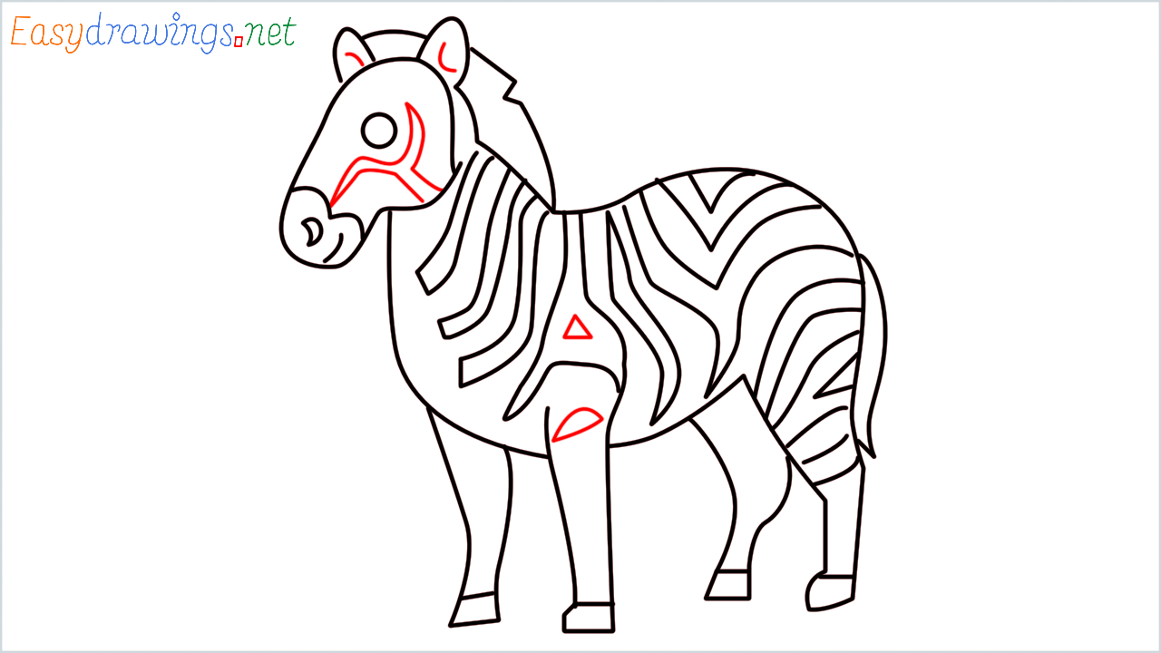 How to draw Zebra Emoji step (13)