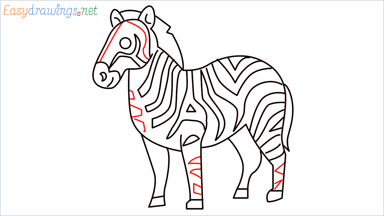 How to draw Zebra Emoji step (14)