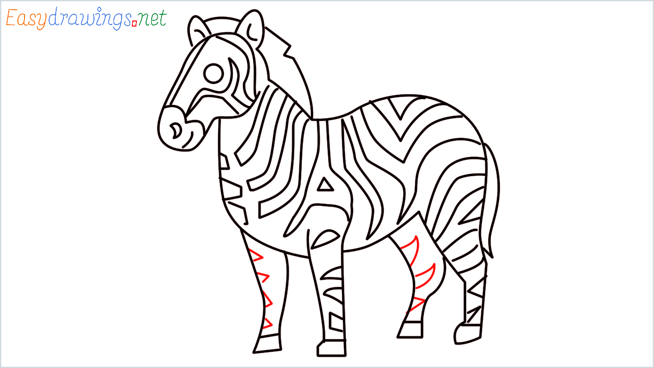 How to draw Zebra Emoji step (15)