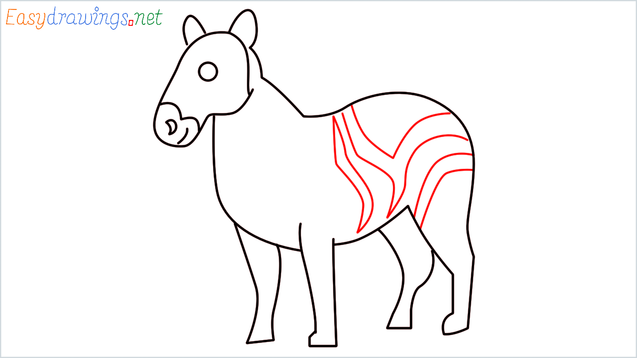 How to draw Zebra Emoji step (8)