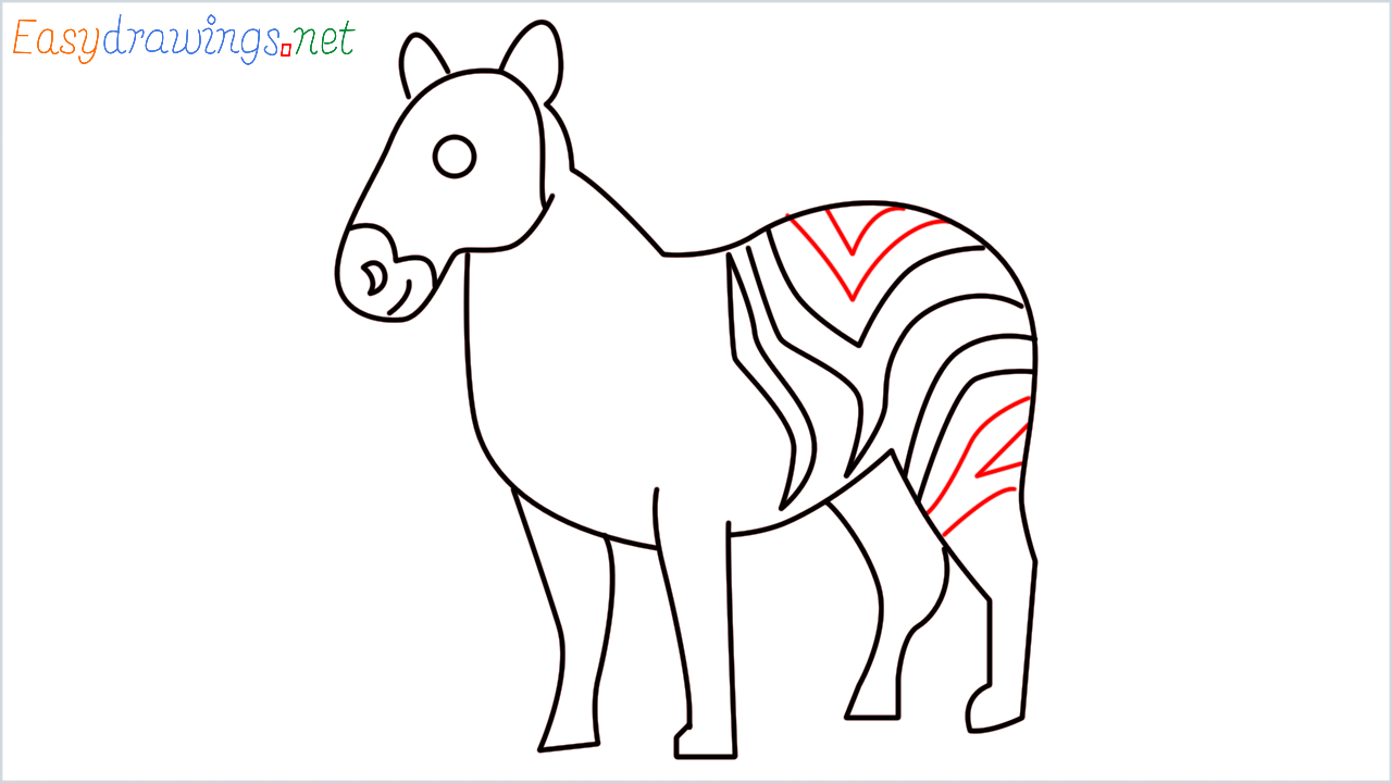 How to draw Zebra Emoji step (9)
