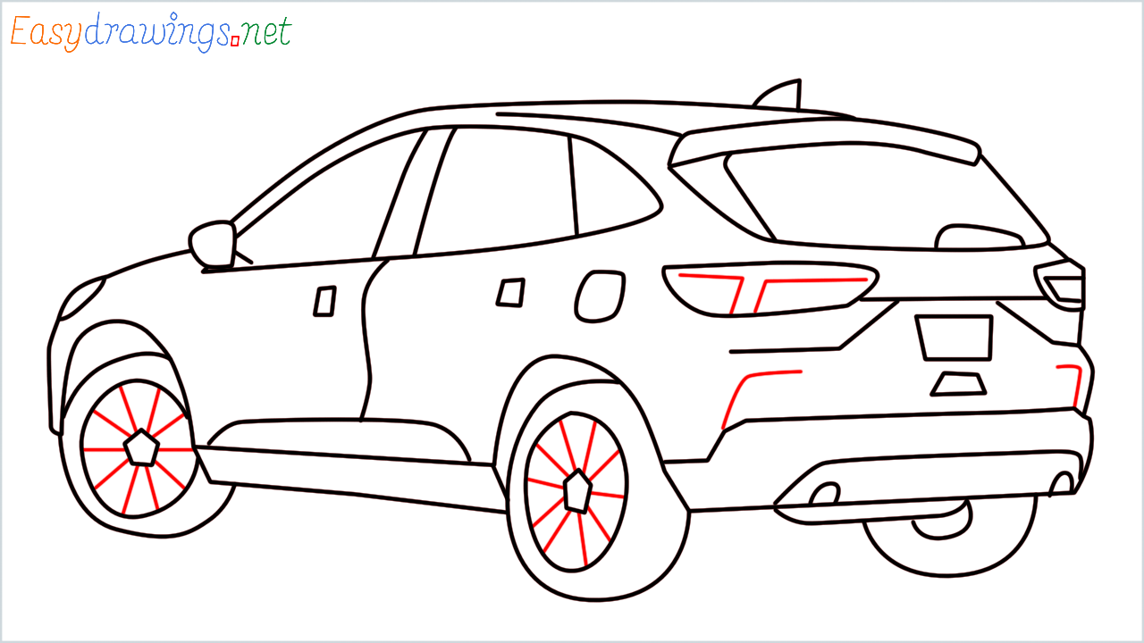 How to draw ford escape step (13)