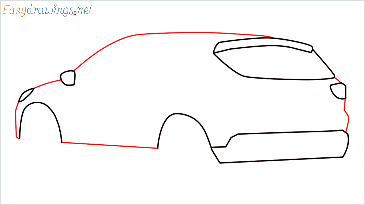 How to draw ford escape step (4)