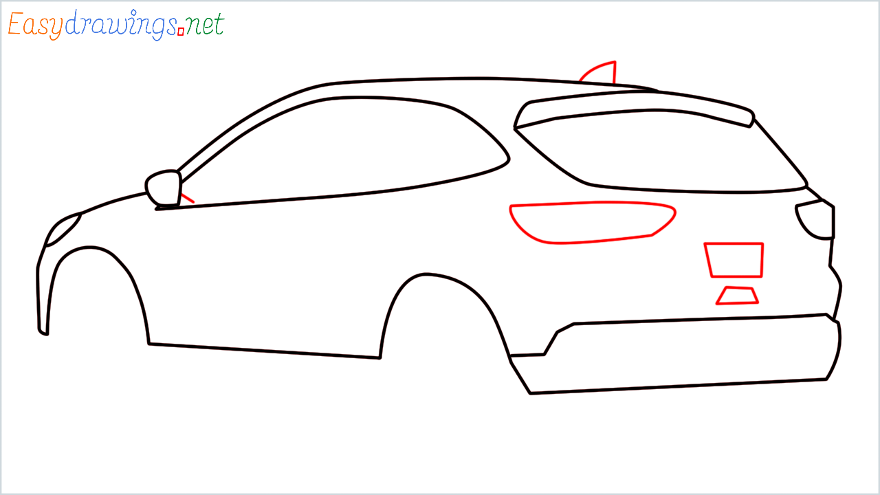 How to draw ford escape step (6)