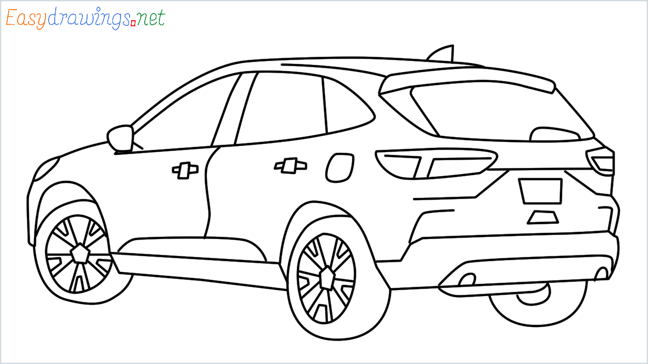 How to draw ford escape step by step for beginners