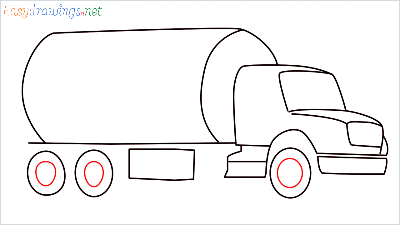How to draw fuel tanker step (10)